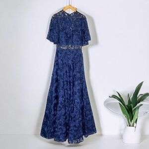 Mac Duggal Butterfly A-line Lace Gown Dress Wedding Mother of the Bride Dress